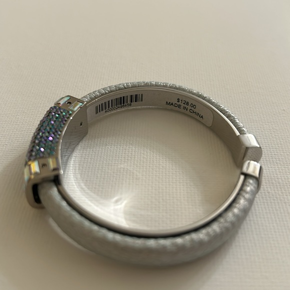 Henri Bendel Crystal Cuff Bracelet Silver Turquoise - Picture 7 of 8